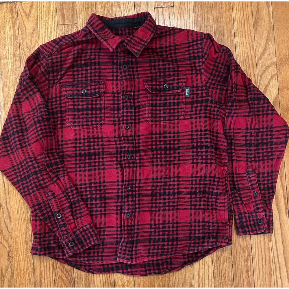 Woolrich Red Black Plaid Flannel Shirt Mens SZ XL Pockets 100% Cotton